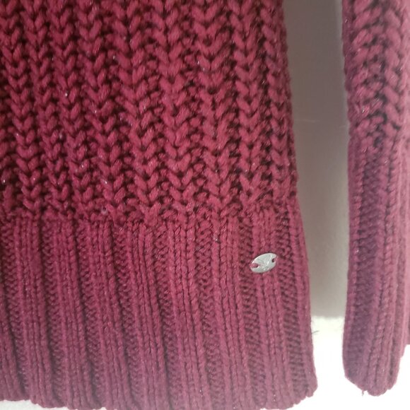 American Eagle Womens Red Knit Jegging Sweater Size S Preppy Layering Autumn - Picture 3 of 8